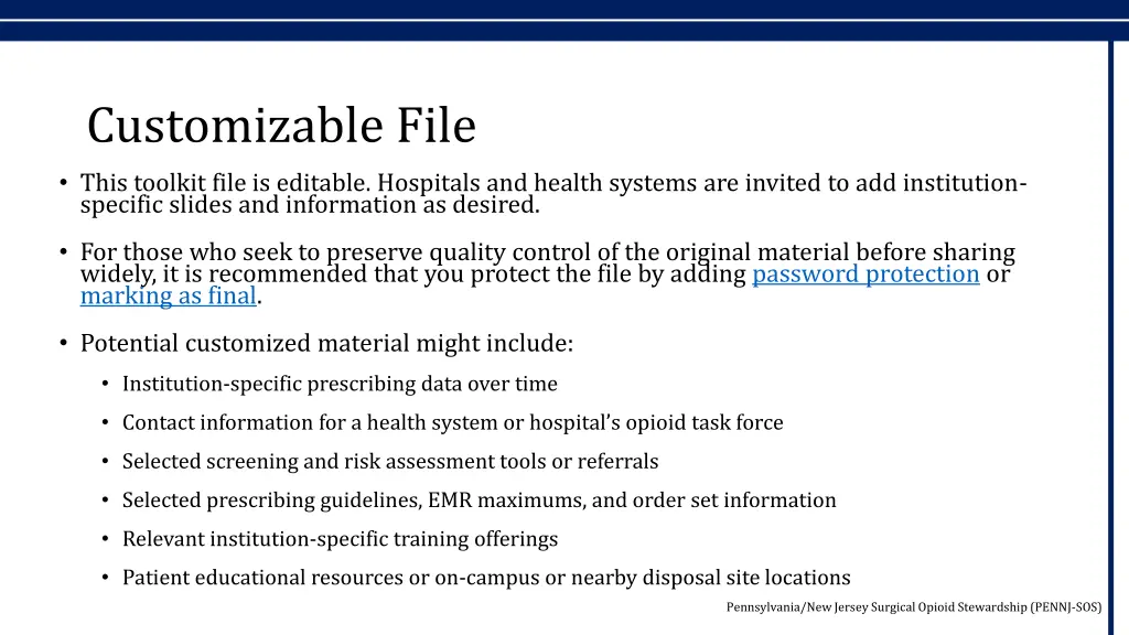 customizable file