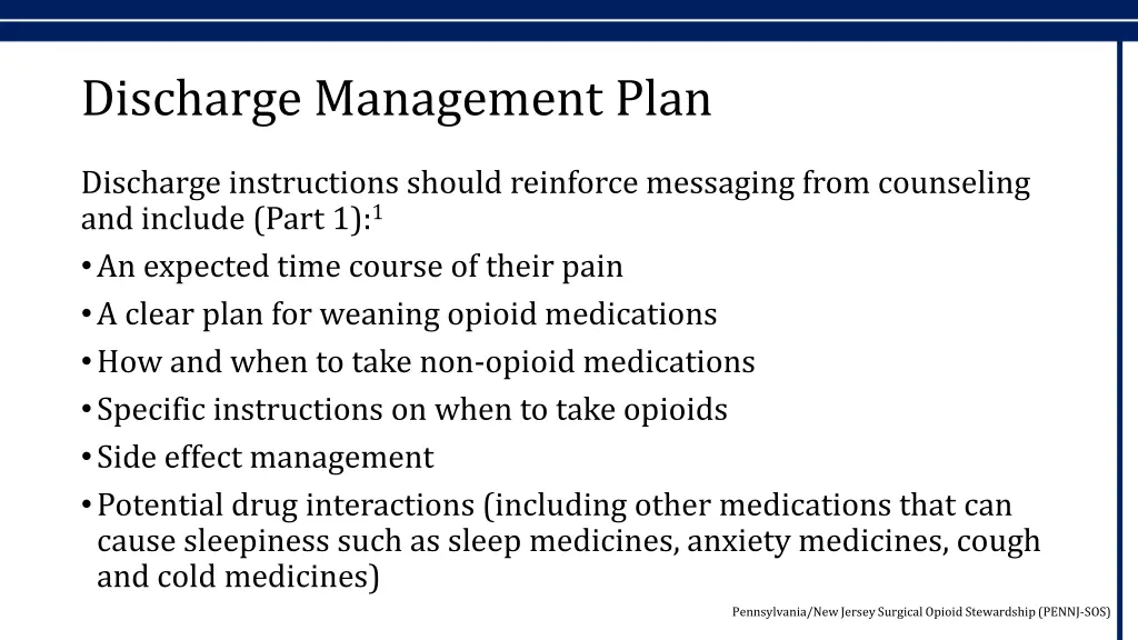 discharge management plan