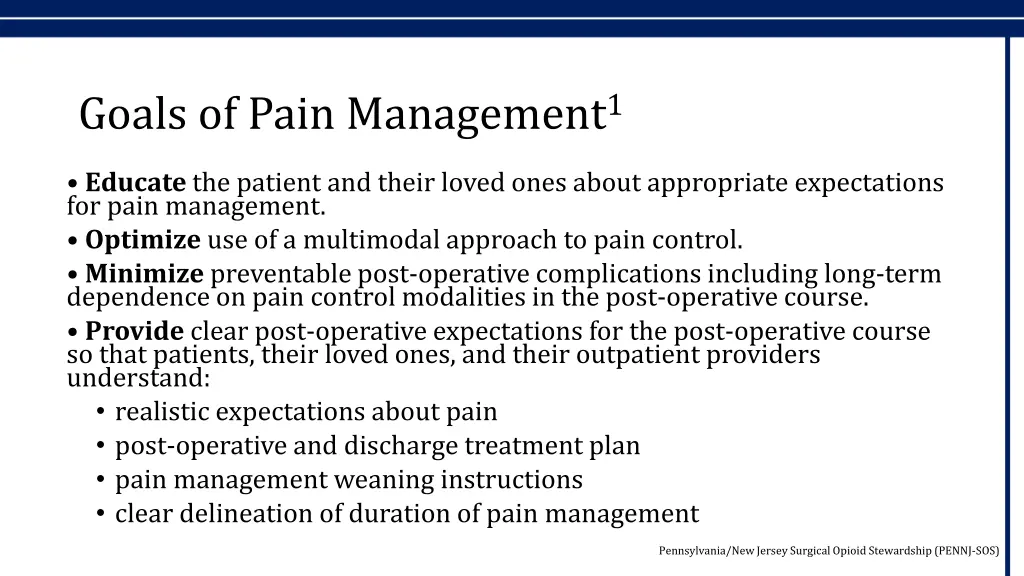 goals of pain management 1