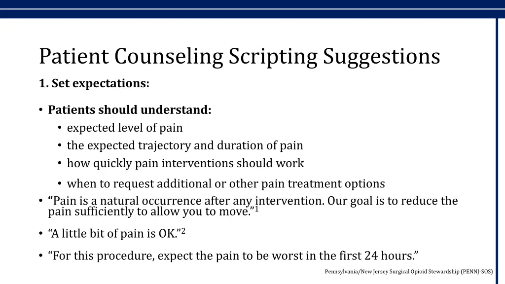 patient counseling scripting suggestions