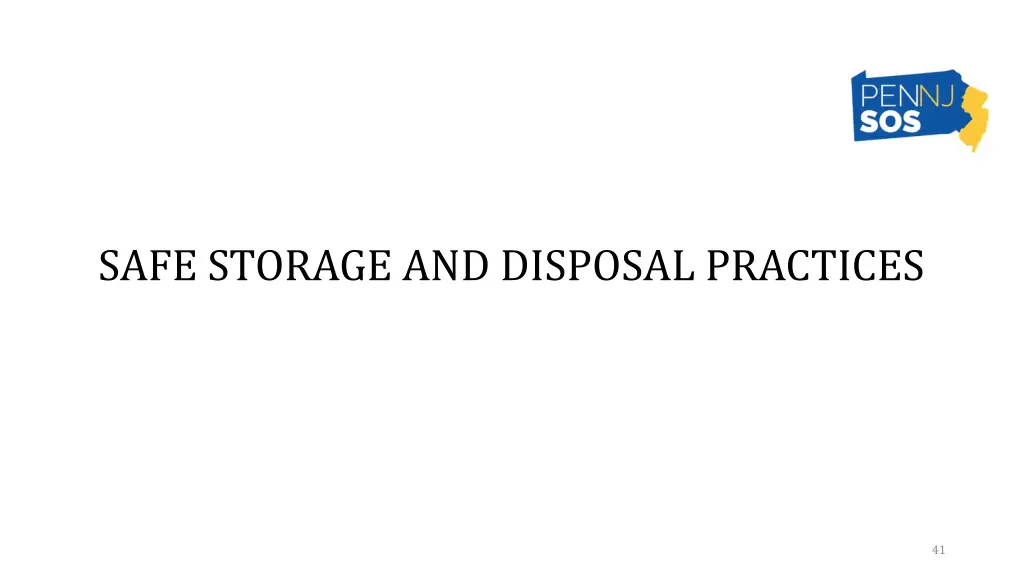 safe storage and disposal practices