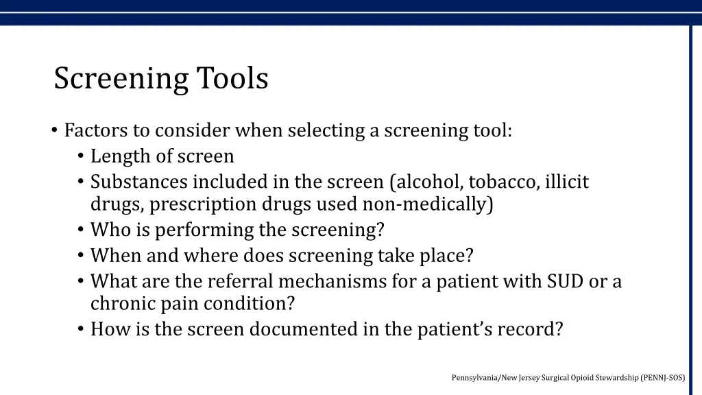 screening tools