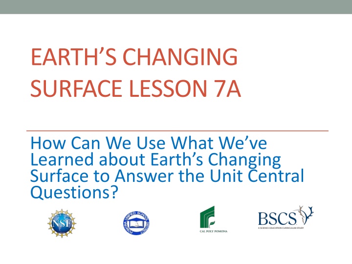 earth s changing surface lesson 7a