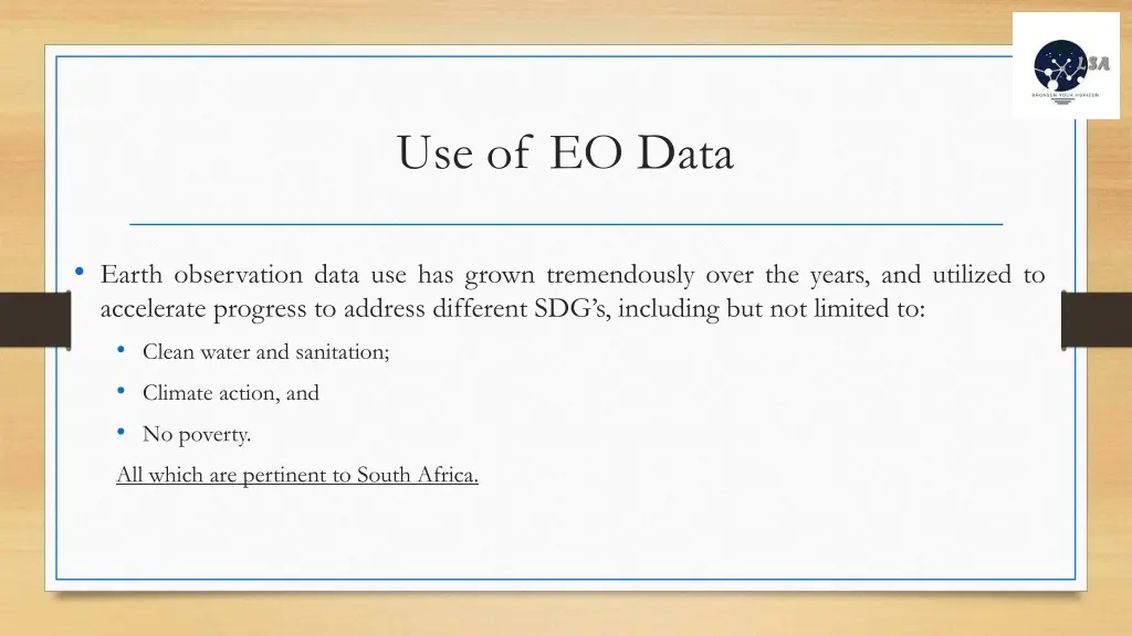 use of eo data