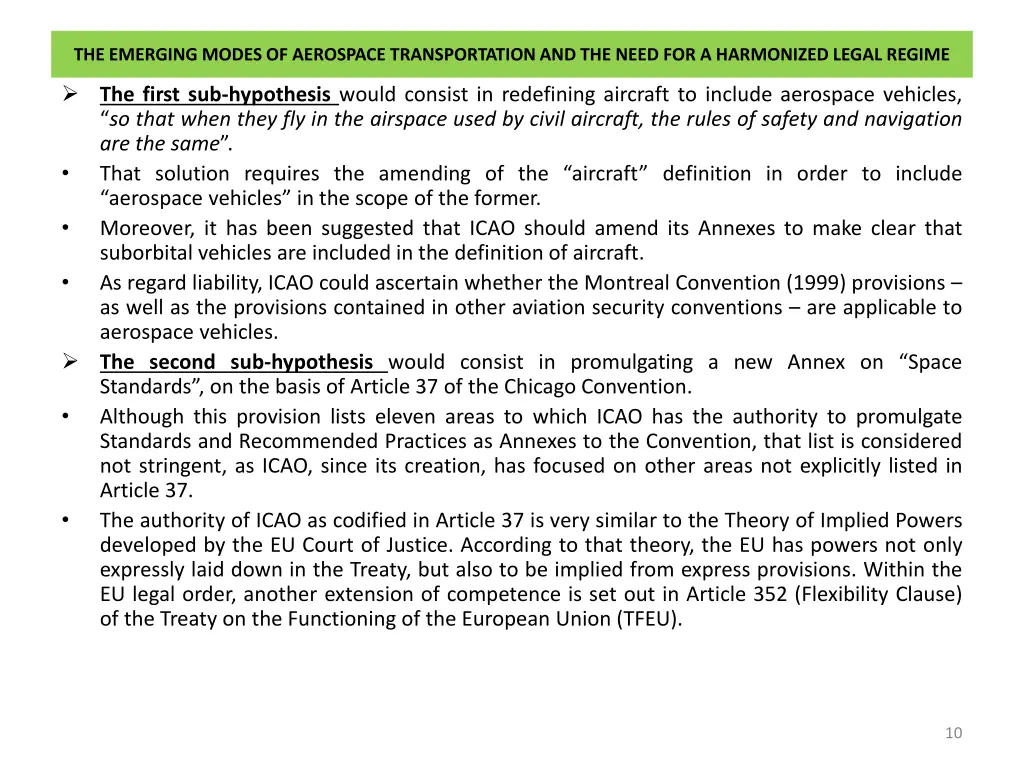 the emerging modes of aerospace transportation 1