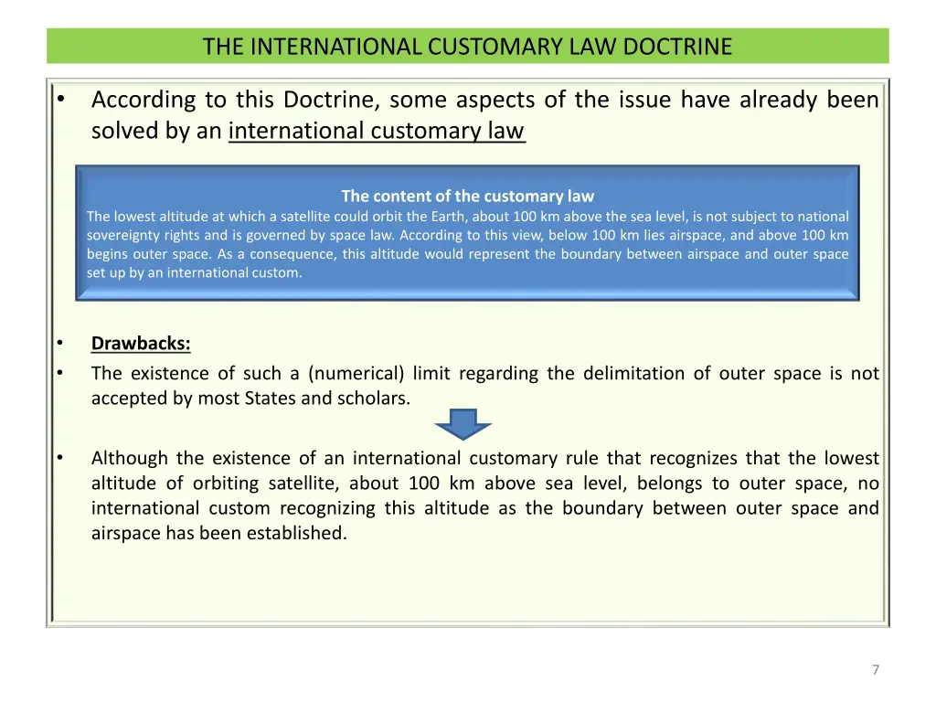 the international customary law doctrine