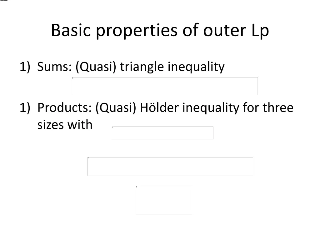basic properties of outer lp