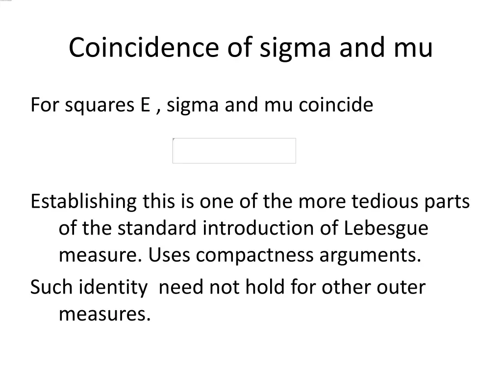 coincidence of sigma and mu