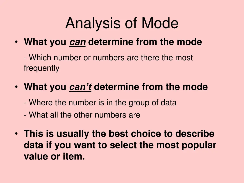 analysis of mode what you can determine from