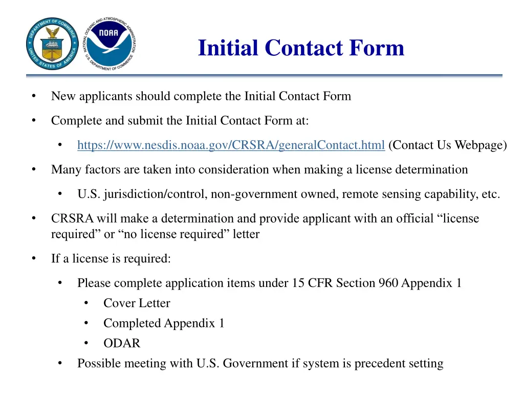 initial contact form