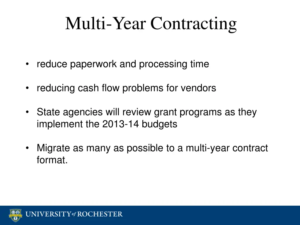 multi year contracting