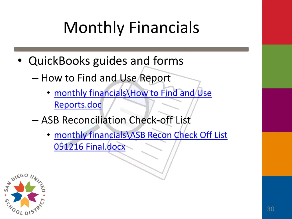 monthly financials 2