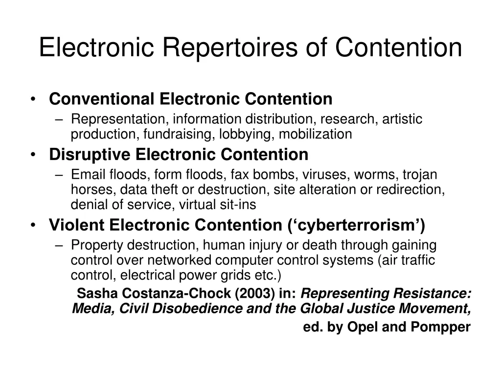 electronic repertoires of contention