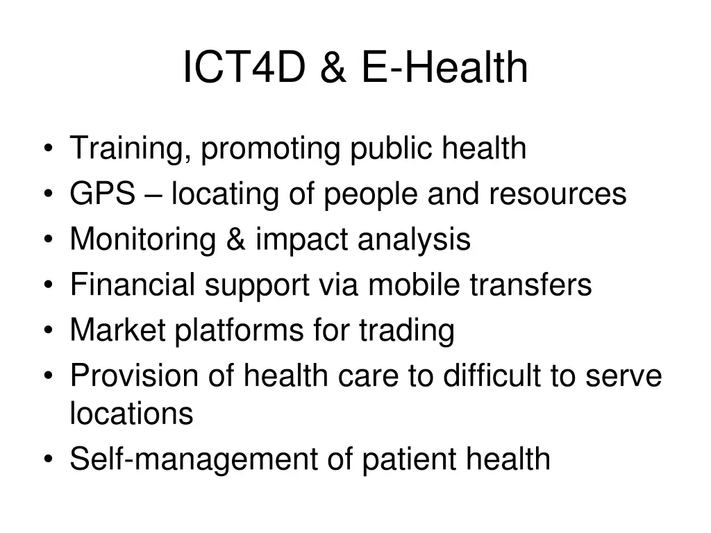 ict4d e health