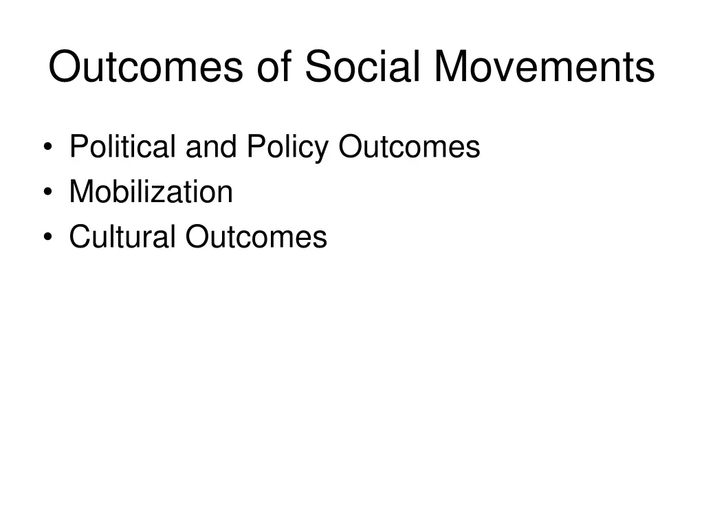 outcomes of social movements
