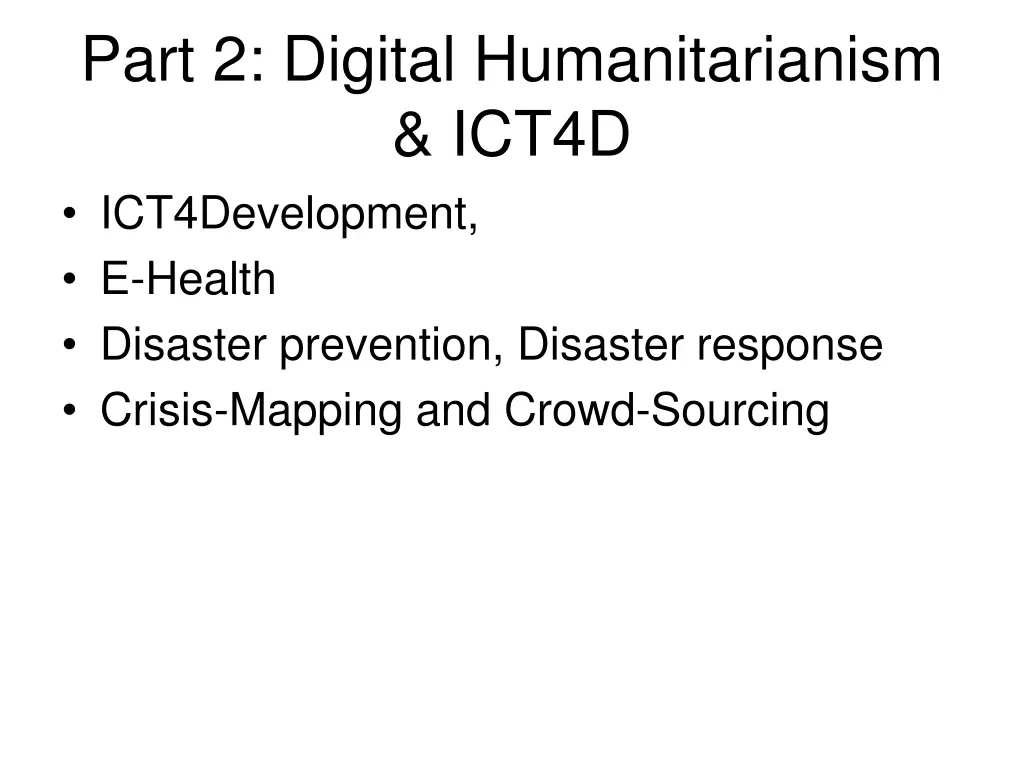 part 2 digital humanitarianism ict4d