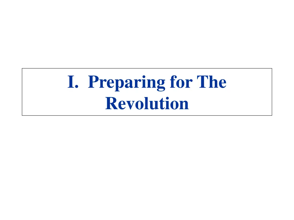i preparing for the revolution