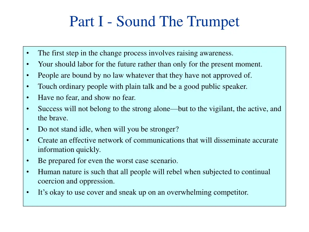 part i sound the trumpet