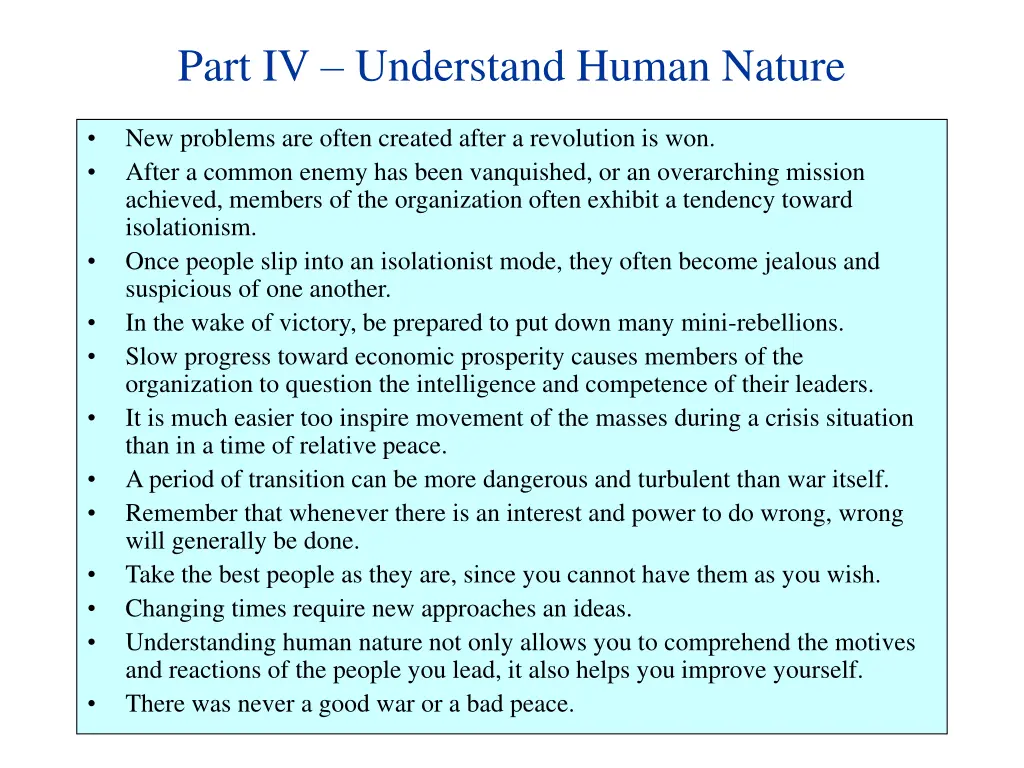 part iv understand human nature