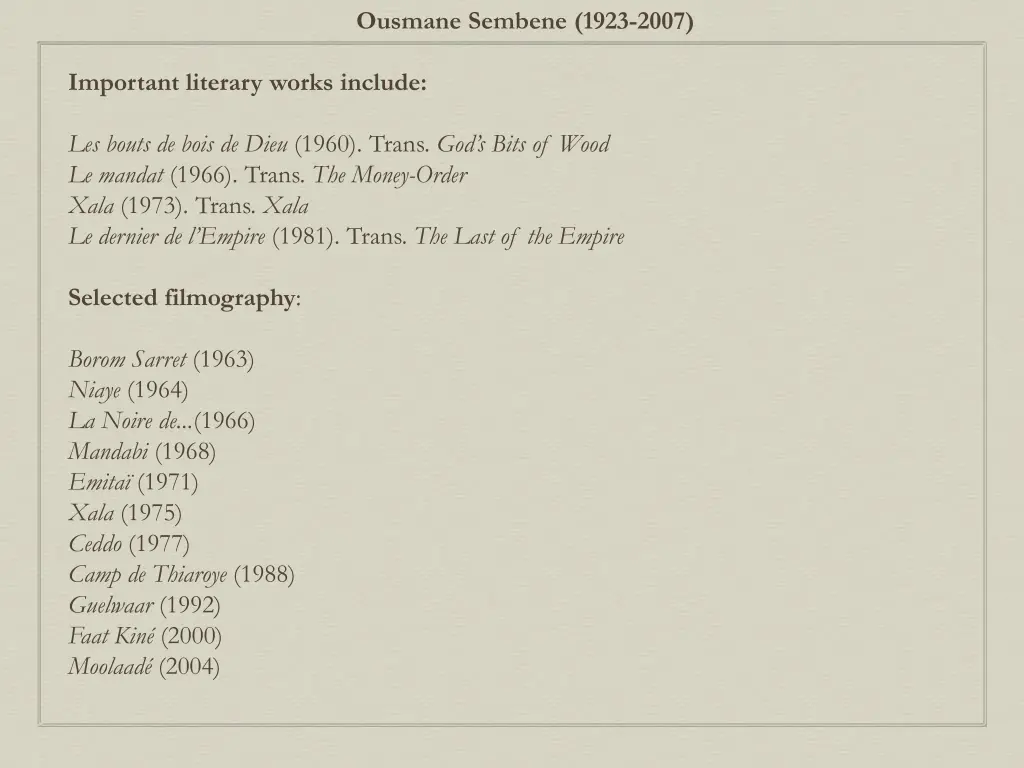 ousmane sembene 1923 2007