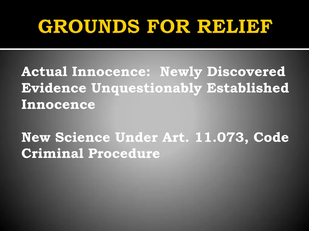 actual innocence newly discovered evidence