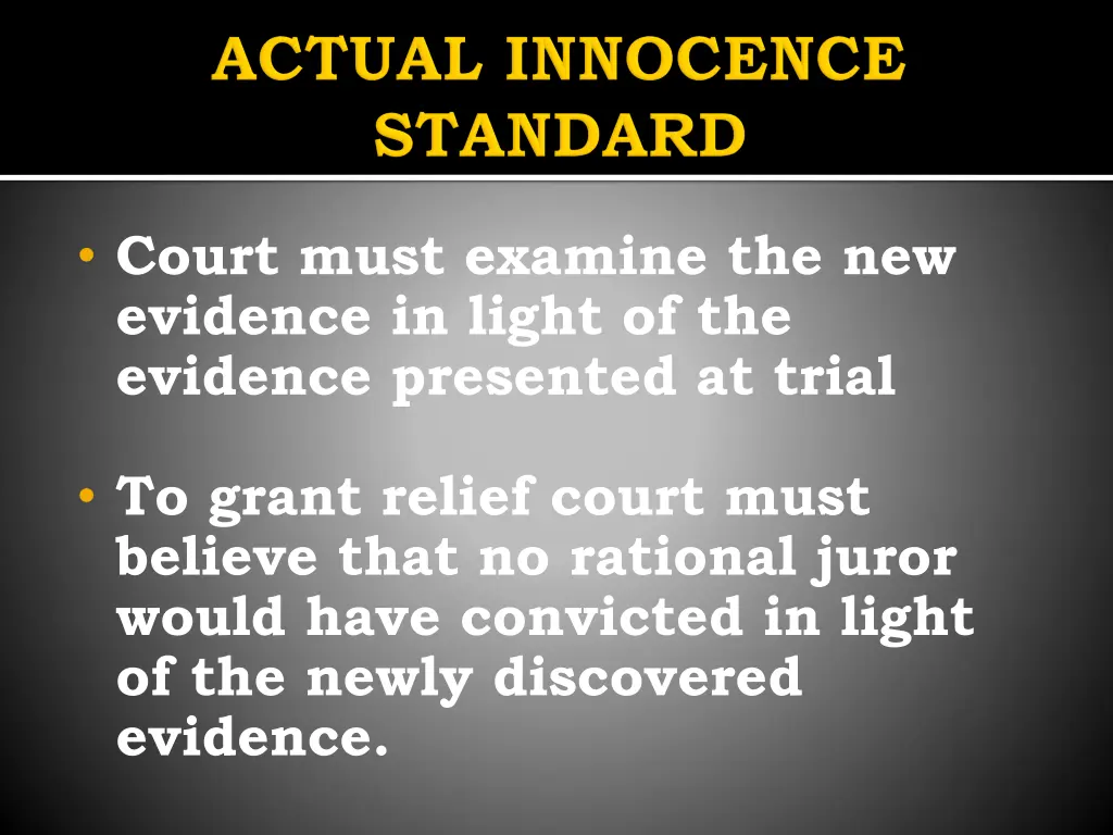 court must examine the new evidence in light