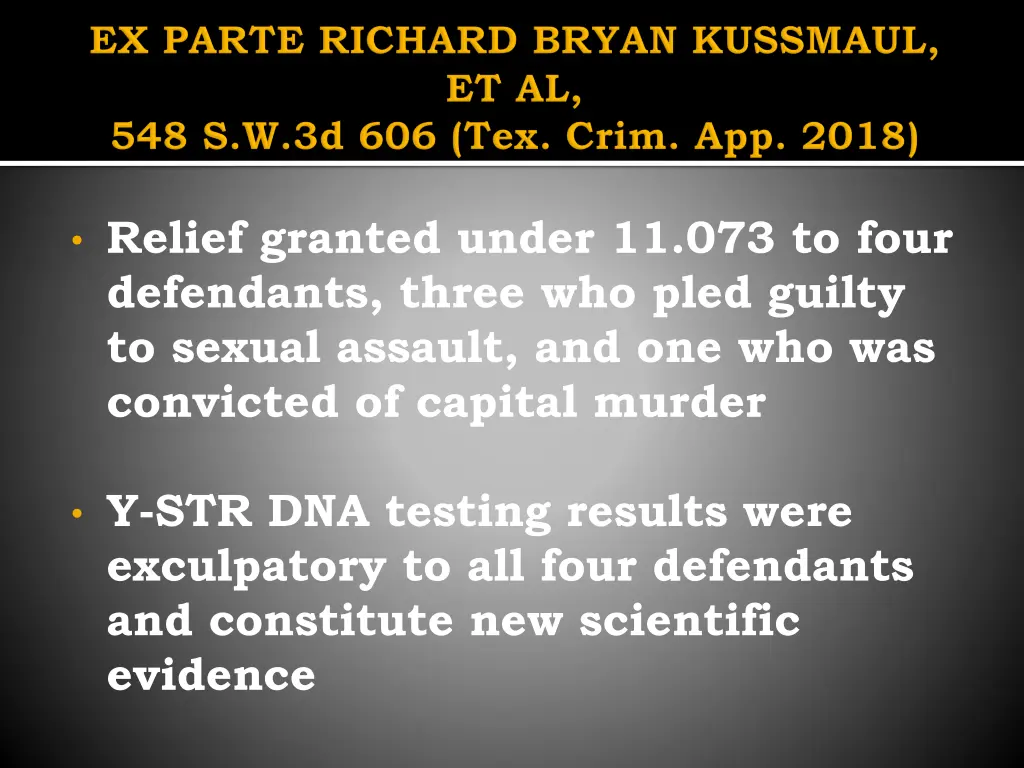 relief granted under 11 073 to four defendants