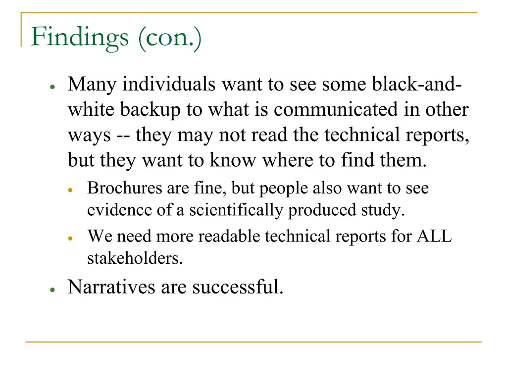 findings con