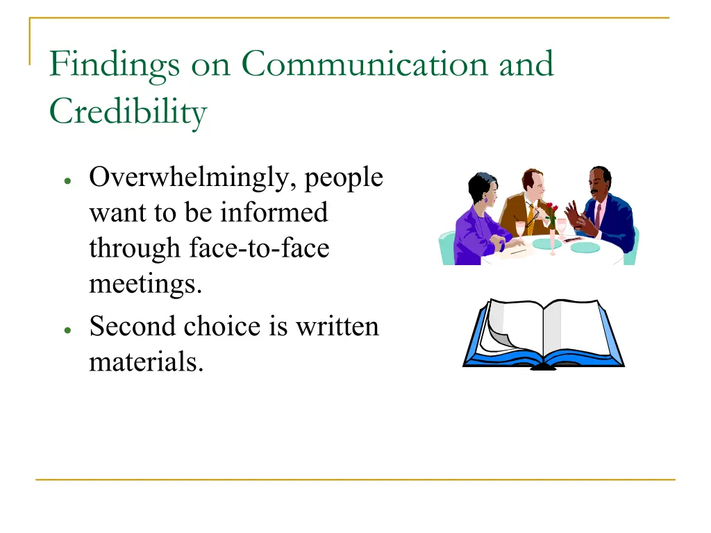 findings on communication and credibility