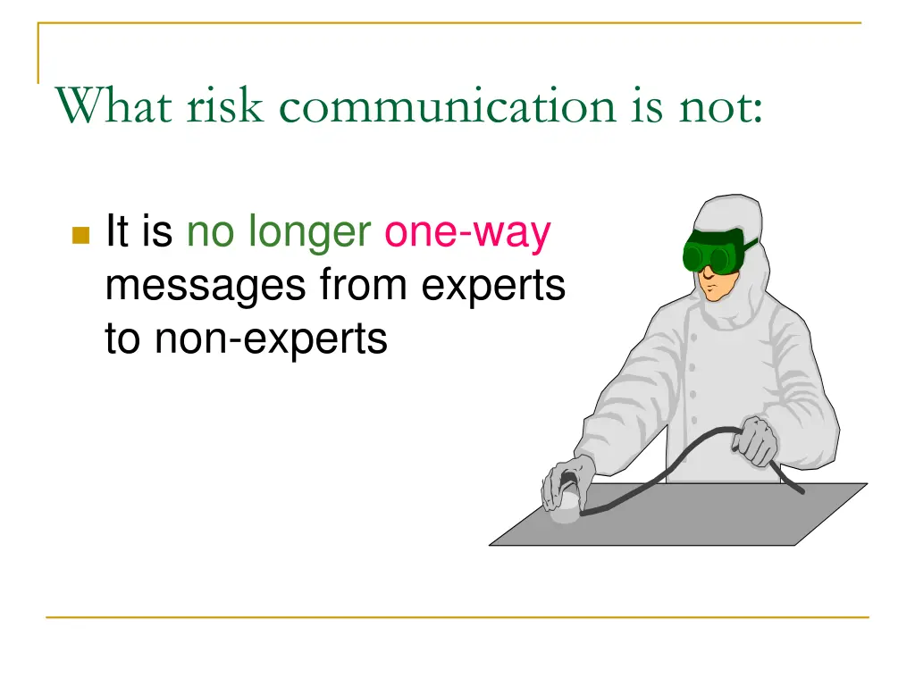 what risk communication is not