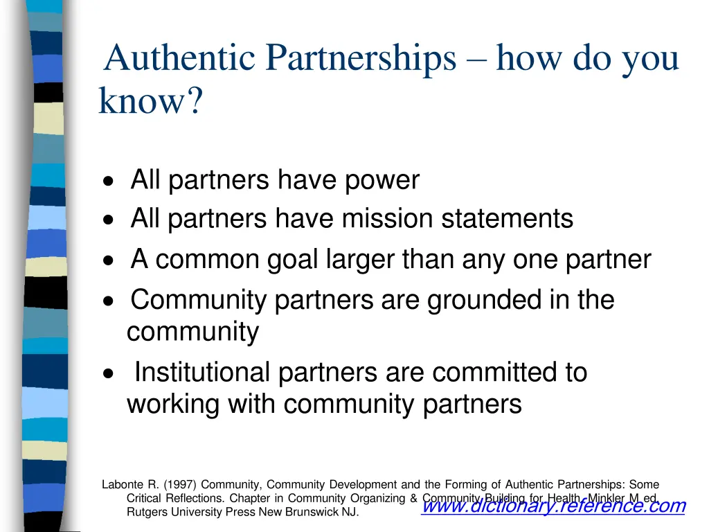 authentic partnerships how do you know