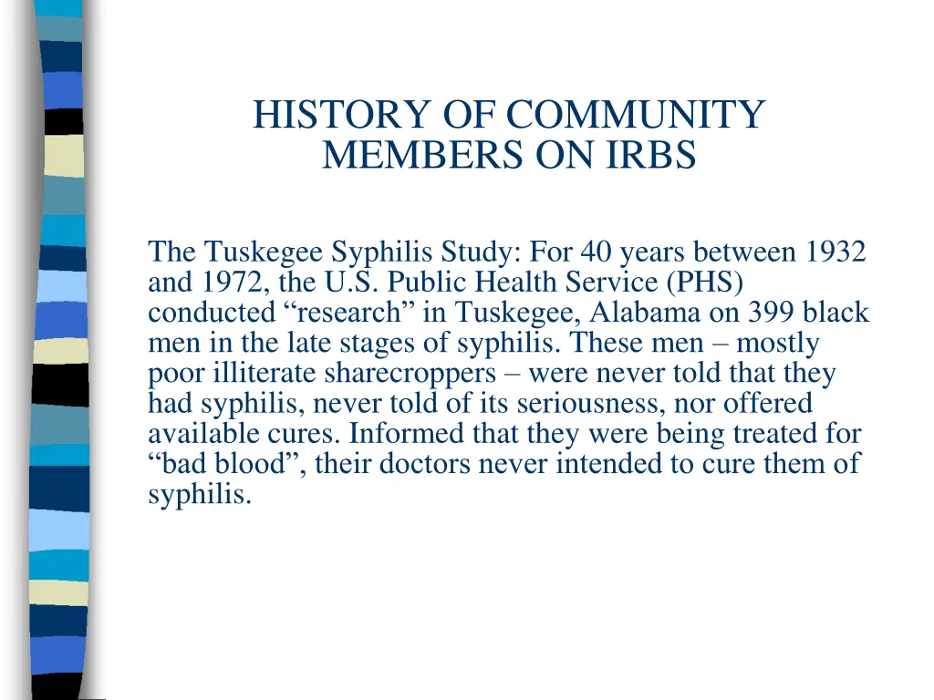 history of community members on irbs 2