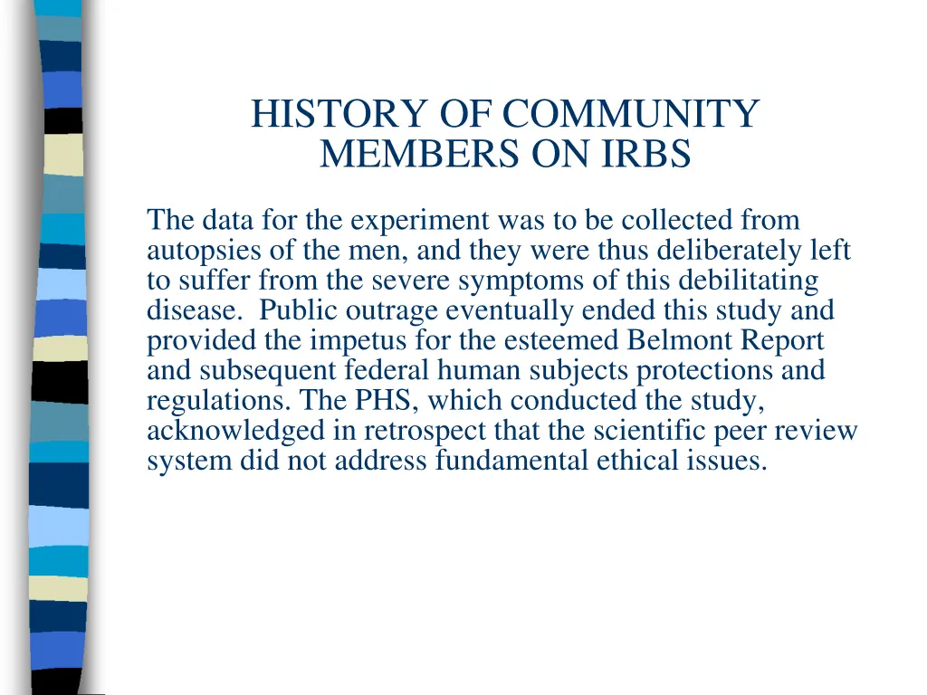 history of community members on irbs 3