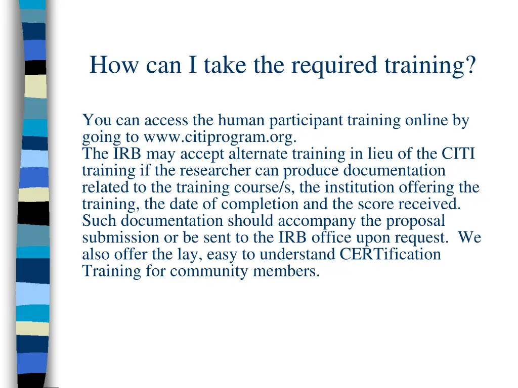 how can i take the required training