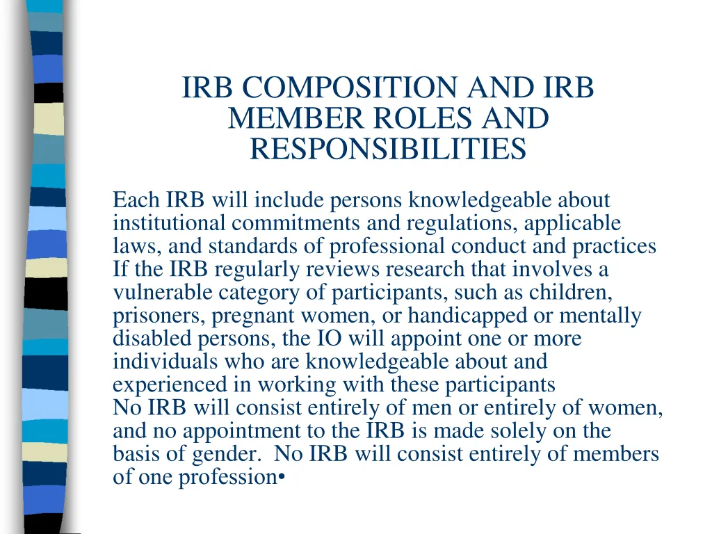 irb composition and irb member roles 4