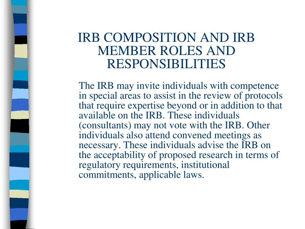 irb composition and irb member roles 6