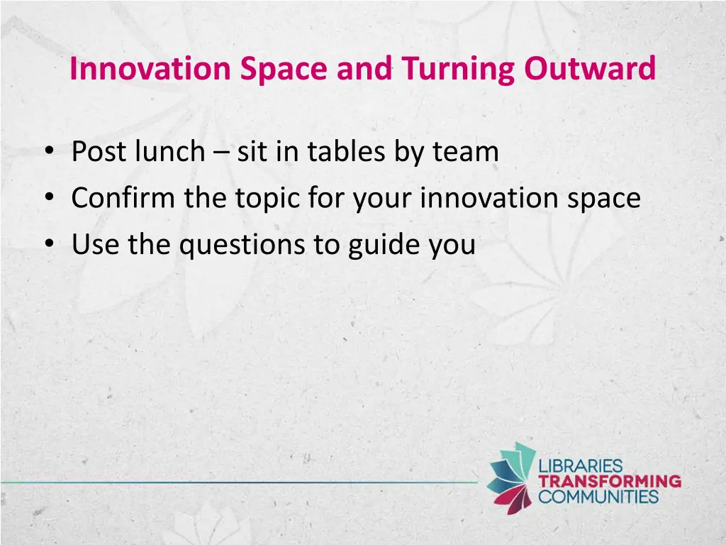 innovation space and turning outward 2