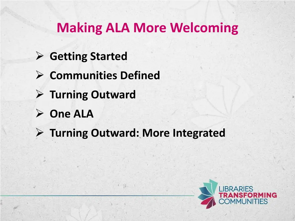 making ala more welcoming
