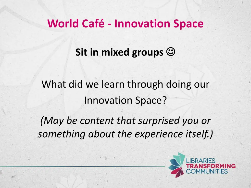 world caf innovation space