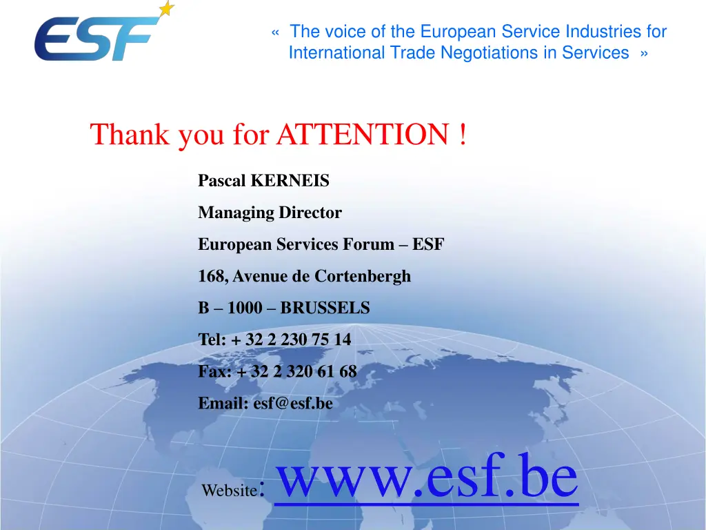 the voice of the european service industries 10