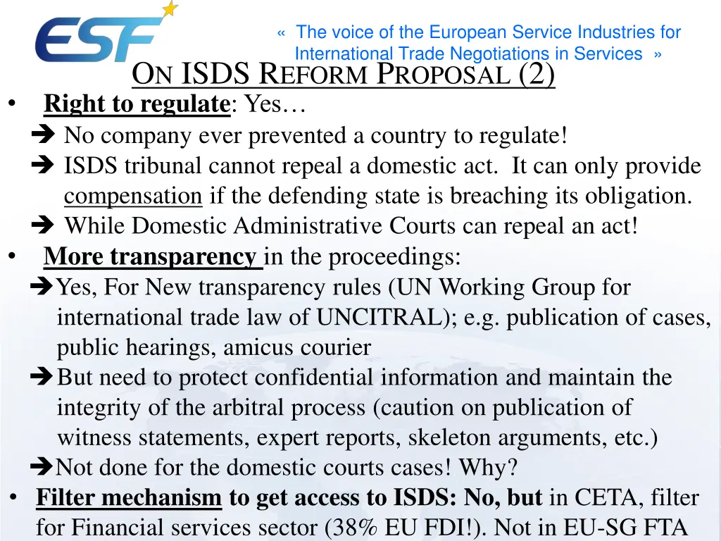 the voice of the european service industries 8