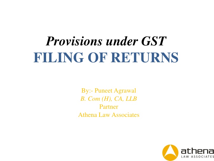 provisions under gst filing of returns