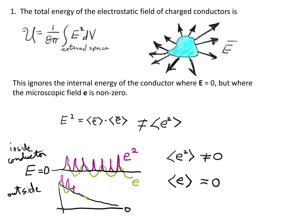 1 the total energy of the electrostatic field