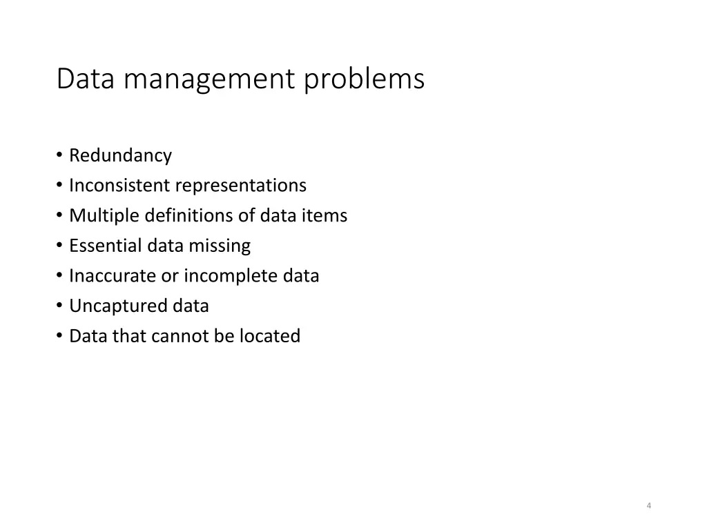 data management problems
