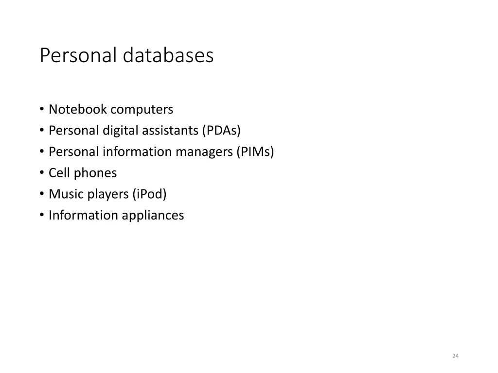 personal databases