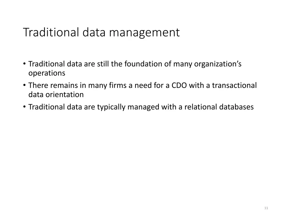 traditional data management