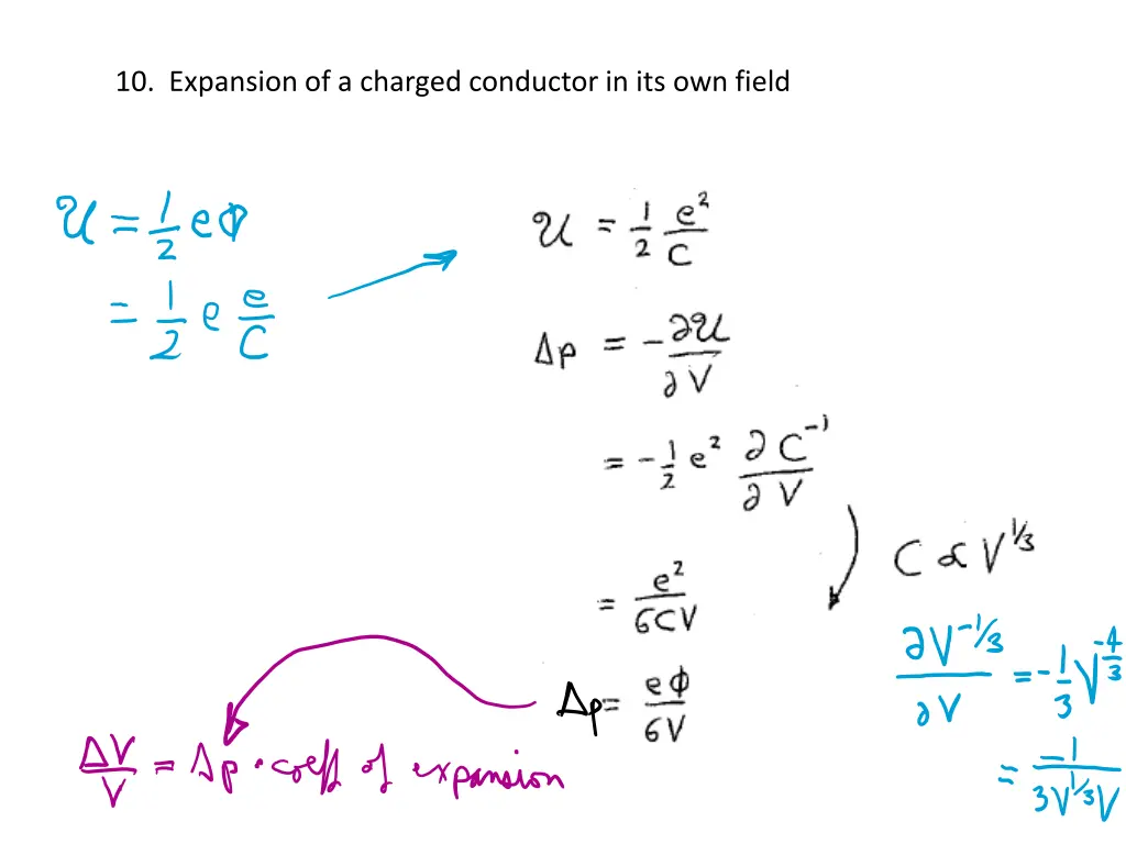 10 expansion of a charged conductor