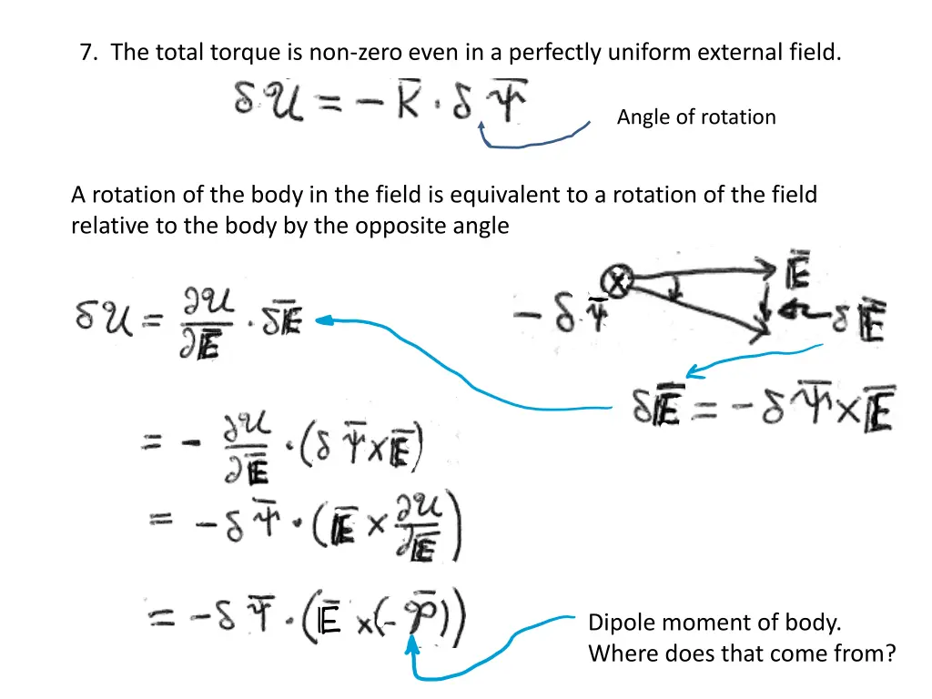 7 the total torque is non zero even