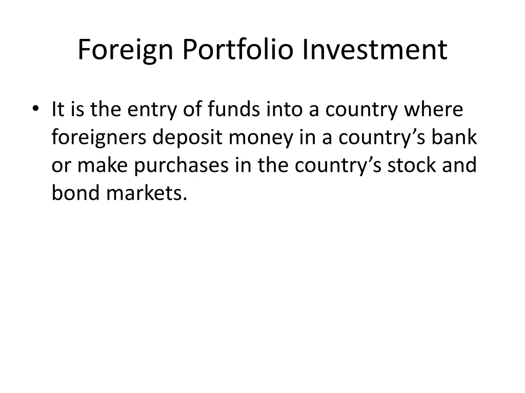 foreign portfolio investment