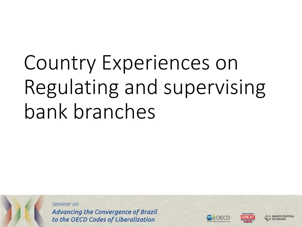 country experiences on regulating and supervising